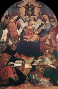 The Trinity, the Virgin and Two Saints 1510 by Francesco Signorelli