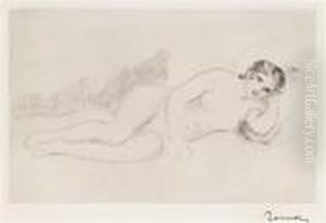 Femme Nue Couchee (tournee A Droite) (1ere Planche) by Pierre Auguste Renoir