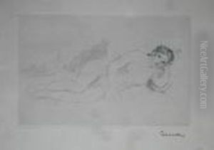 Femme Nu Coucher by Pierre Auguste Renoir