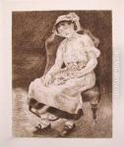 La Femme Au Chat by Pierre Auguste Renoir