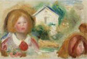 Etudes, Tetes Et Maisons by Pierre Auguste Renoir