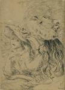 Le Chapeau Epingle (la Fille De Berthemorisot Et Sa Cousine) 1re Planche by Pierre Auguste Renoir
