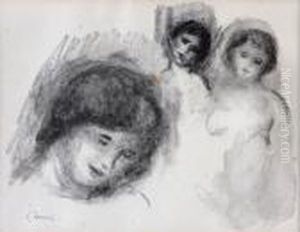 La Pierre Aux Trois Croquis, From Douzelithographies Originales by Pierre Auguste Renoir