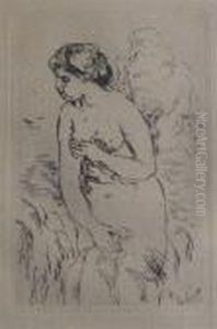 Baigneuse Debout, A Mi-jambes by Pierre Auguste Renoir