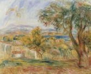 Paysage Aux Orangers Et Fond Mer by Pierre Auguste Renoir