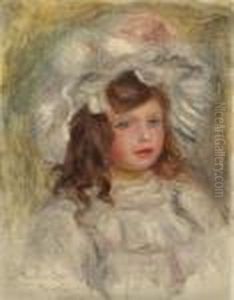 Jeune Fille Au Chapeau (tete De Fillette) by Pierre Auguste Renoir