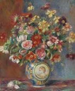 Vase De Fleurs by Pierre Auguste Renoir