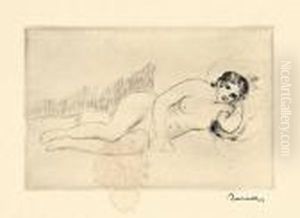 "femme Nue Couchee (tournee A Droite)" by Pierre Auguste Renoir
