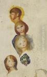Etude De Quatre Tetes D'enfants by Pierre Auguste Renoir