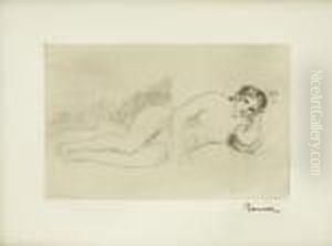 Femme Nue Couchee (tournee A Droite), 1re Planche Femme Nue Couchee (tournee A Droite), 1re Planche