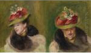 Double Portrait De Jeanne Baudot by Pierre Auguste Renoir