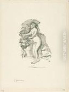 Femme Au Cep De Vigne. by Pierre Auguste Renoir