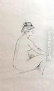 Female Nude Seen From The Side by Pierre Auguste Renoir