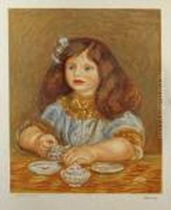 Portrait Of A Small Girl by Pierre Auguste Renoir