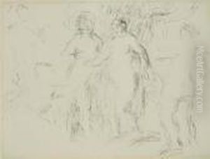 Les Baigneuseslithograph by Pierre Auguste Renoir