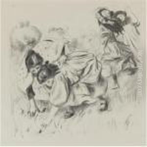 Les Enfants Jouant A La Balle (d.; S. 32) by Pierre Auguste Renoir