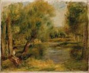 Bord De Riviere by Pierre Auguste Renoir