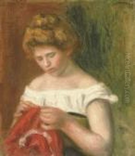 Jeune Femme Cousant - view 1