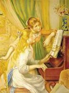 Two Works Jeunes Filles Au Piano Bouquet De Tulipes