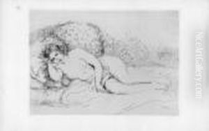 femme Nue Couchee, Tournee A Gauche by Pierre Auguste Renoir