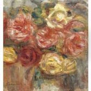 Bouquet De Roses Dans Un Vase by Pierre Auguste Renoir
