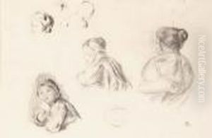 Etudes De Jeunes Filles by Pierre Auguste Renoir