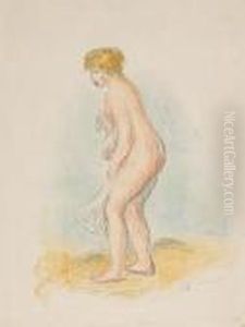 Baigneuse, Debout, En Pied (d.; S. 28), 1896 by Pierre Auguste Renoir