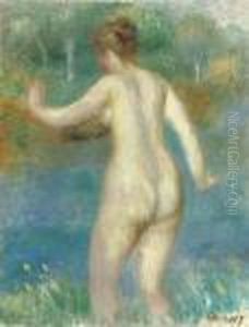 Femme Nue Entrant Dans L'eau by Pierre Auguste Renoir