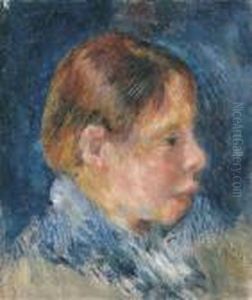 Portrait D'un Enfant A La Veste Bleue by Pierre Auguste Renoir