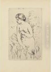 Baigneuse Debout, A Mi-jambes (d.; S. 23) by Pierre Auguste Renoir