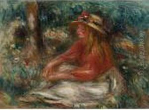 Jeune Fille Assise Sur L'herbe by Pierre Auguste Renoir