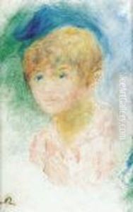 "jeune Femme En Buste". by Pierre Auguste Renoir