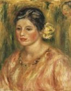 Tete De Jeune Fille En Rose