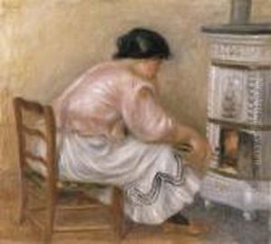 Femme Au Coin Du Poele by Pierre Auguste Renoir