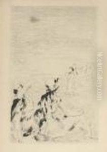 Sur Le Plage, A Berneval by Pierre Auguste Renoir