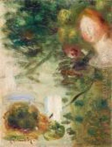 Paysage Et Tete De Femme by Pierre Auguste Renoir