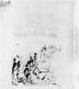 Sur La Plage A Berneval. Vers 1892. by Pierre Auguste Renoir