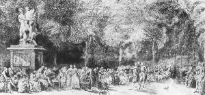 The Tuileries 1760 by Gabriel De Saint Aubin
