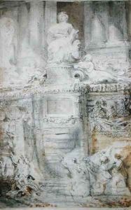 The Fountain on the Rue de Grenelle, 1777 by Gabriel De Saint Aubin