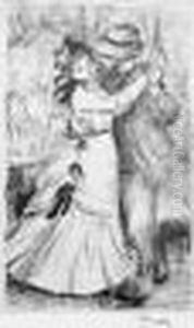 La Danse A La Campagne, 2e Planche. Vers 1890. by Pierre Auguste Renoir