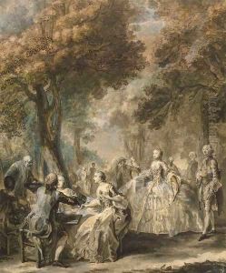 Company Taking a Promenade by Gabriel De Saint Aubin