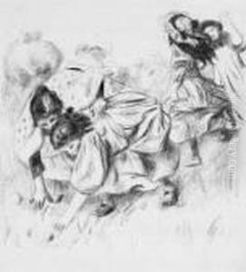 Enfants Jouant A La Balle by Pierre Auguste Renoir