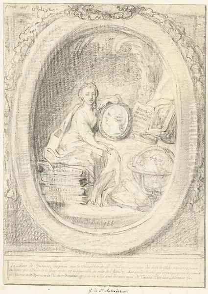 The Muse of History carrying a portrait of Monsieur Philippe for Spectacle de l'Histoire Romaine - view 1