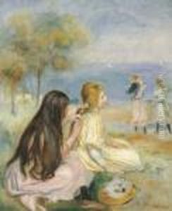 Les Enfants Au Bord De La Mer by Pierre Auguste Renoir