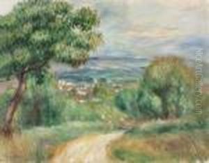 Paysage Aux Environs D'essoyes. by Pierre Auguste Renoir