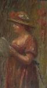 Studie Einer Lesenden Jungen Frau. by Pierre Auguste Renoir