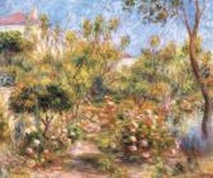 Jeune Fille Dans Un Jardin, Cagnes by Pierre Auguste Renoir