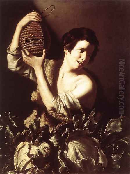 Boy with a Flask and Cabbages c. 1610 - view 1