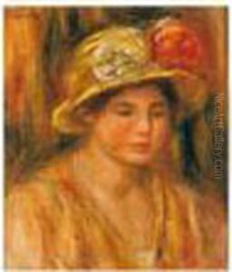 Femme Au Chapeau A Fleurs by Pierre Auguste Renoir