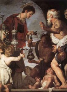 The Charity of St Lawrence 1639-40 by Bernardo Strozzi